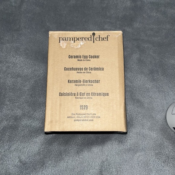 NEW Pampered Chef Ceramic Egg Cooker # 1529 NEW in Box - Picture 2 of 7